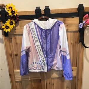 Disney Paris Space Mountain Lavender and White Wind Breaker Jacket